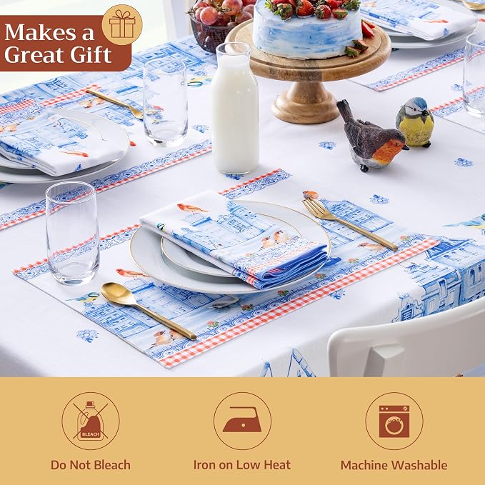 Maison d' Hermine Placemats Set of 4 Reusable 100% Cotton | Cloth Place Mats - Image 5
