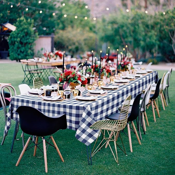 Checkered Tablecloth Rectangle, 60 x 140 Inch - Image 6
