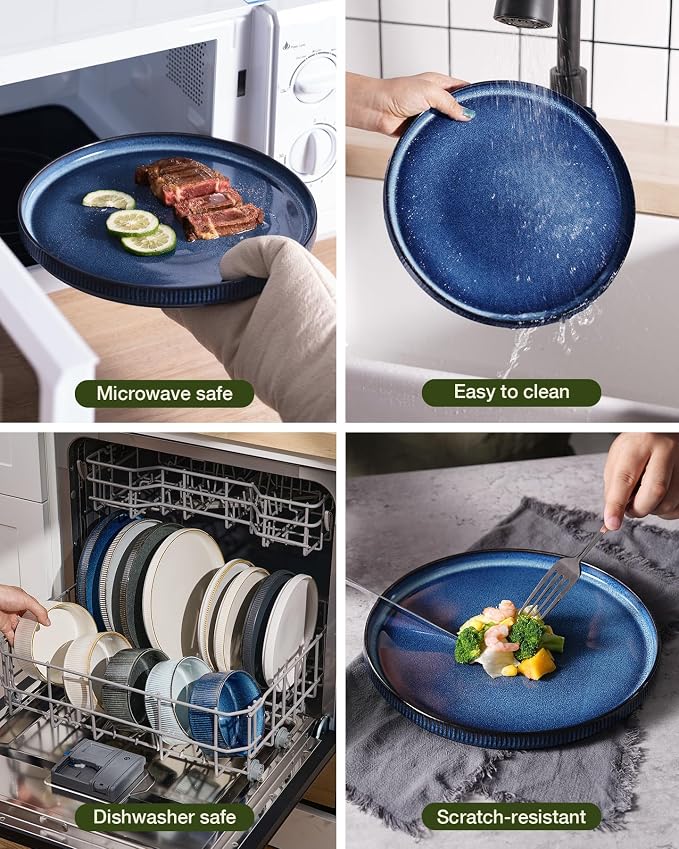 Famiware Star Stoneware Dinnerware Set, Reactive Glaze Plates & Bowls - Image 7