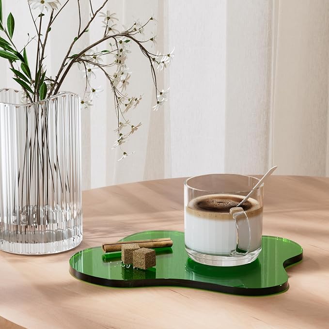 Acrylic Coaster Decorative Plates, Dark Green Bar Drink Coaster - Image 4