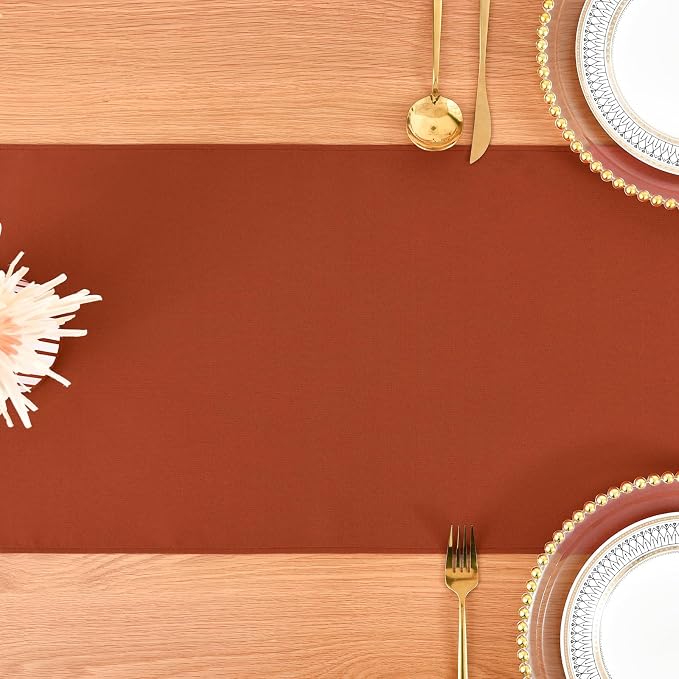 Wolkemer Farmhouse Rust Table Runner Dining Table Runners 60 Inches Long | - Image 8