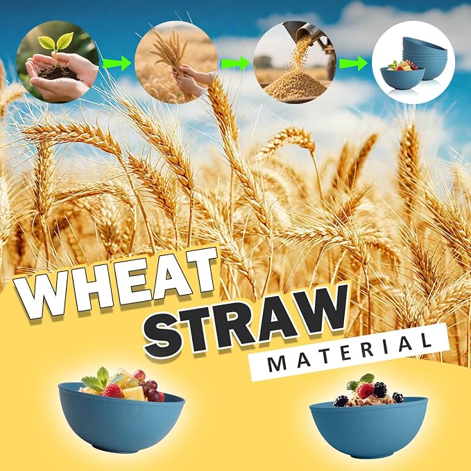 Cereal Bowls 40 OZ Set of 6, Unbreakable Lightweight Bowls Set, Microwave & - Image 6