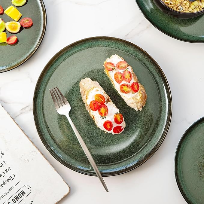 LERATIO Ceramic Dinner Plates Set of 4, 10.5 Inch Reactive Glaze Plate Sets | - Image 4