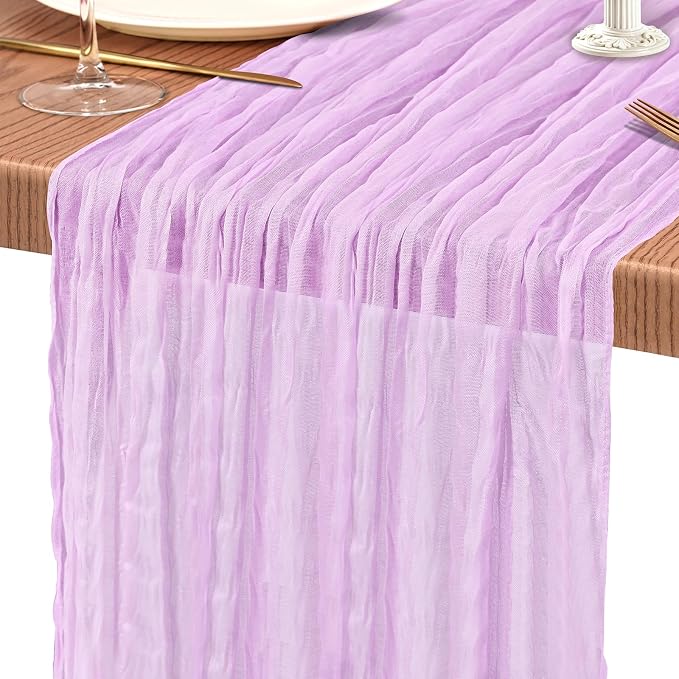 30 Pack Cheesecloth Table Runner 10FT Lilac Purple Table Runner Lavender Boho - Image 9