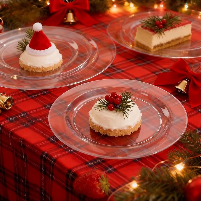 FLOWERCAT 100PCS Clear Plastic Plates - Image 6