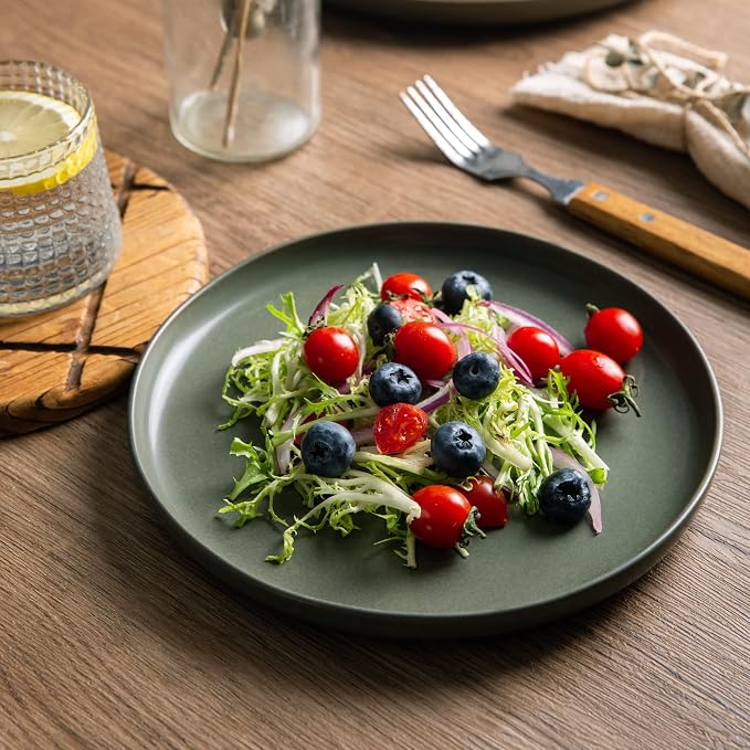 AmorArc Ceramic Dinner Plates Set of 6, 10.25 Inch Stoneware Dishes Set | Wavy - Image 3