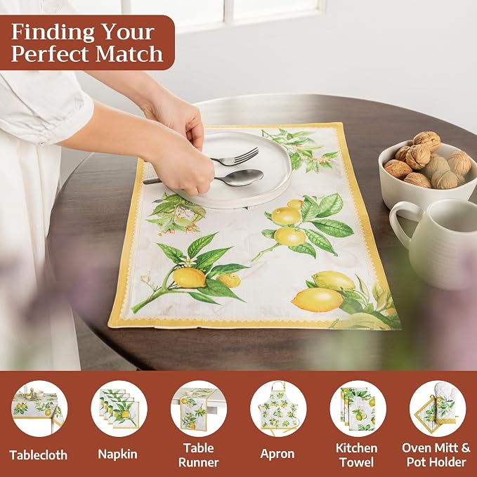 Maison d' Hermine Placemats Set of 4 Reusable 100% Cotton | Cloth Place Mats - Image 4