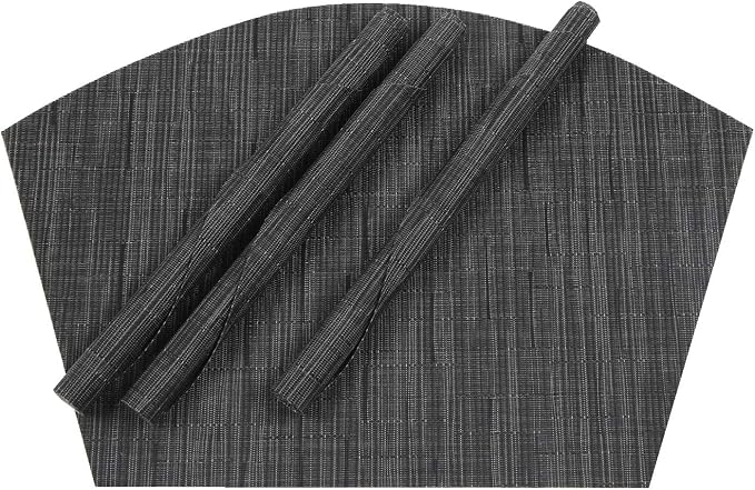 SHACOS Small Round Table Placemats Wedge Placemat Set of 4 Non Slip Heat - Image 8