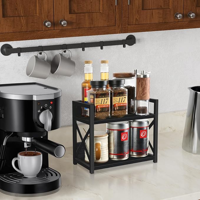 YINMIT Countertop Shelf Organizer, Coffee Bar Accessories, Spice Rack, Coffee - Image 2