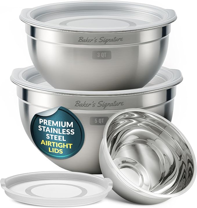 Stainless Steel Mixing Bowls by BakersSignature