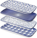 Selamica Ceramic Rectangular Salad Plates Set, Dinner Plate 9.4 Inch Dessert by Selamica