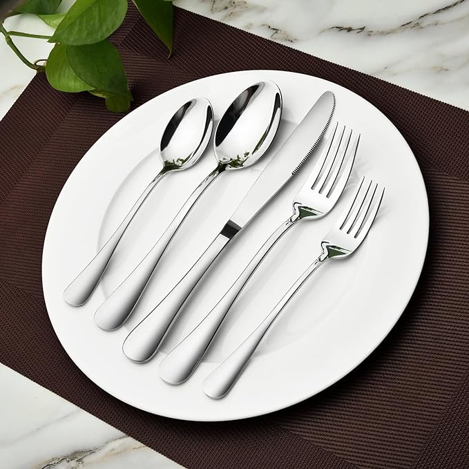 Silverware Set for 6, 30 Piece Stainless Steel Flatware Utensils Cutlery Set | - Image 5
