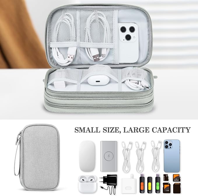 FYY Electronic Organizer, Travel Tech Pouch Bag, Waterproof, Double Layers - Image 6