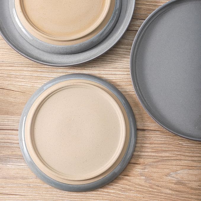Ceramic Dinner Plates Set of 4, Stoneware 10 Inch, Dishwasher and Oven Safe - Image 5