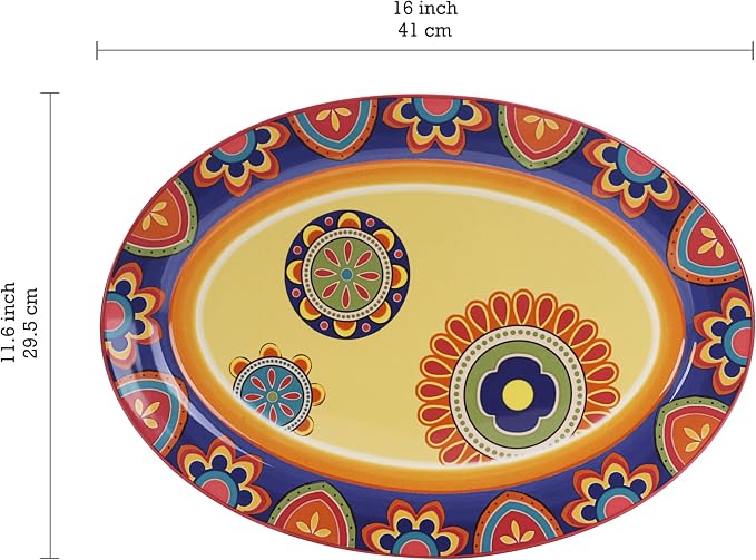 Bico Tunisian 16 plus 14 inch Oval Platters Set, Microwave and Dishwasher Safe - Image 3