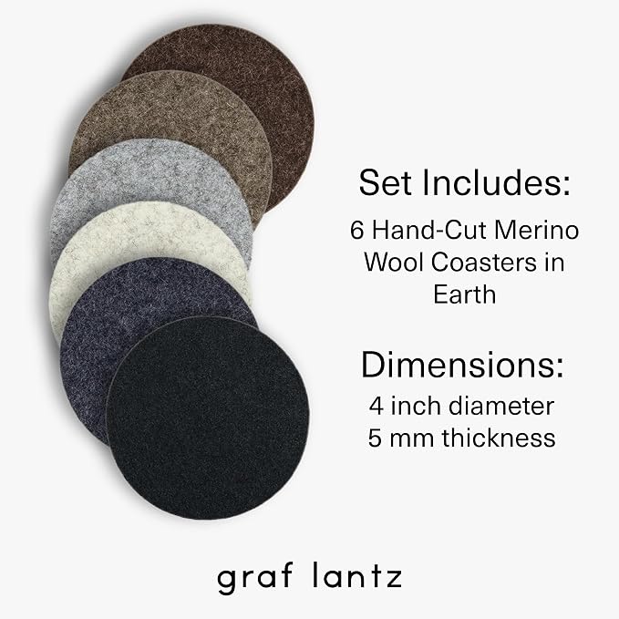 Graf Lantz - Bierfilzl Merino Wool Round Coasters Set of 6 - Earth - Absorbs - Image 4