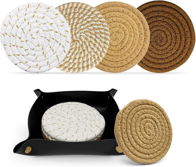 Coasters Set of 4, Boho 4-Color | by Unknown