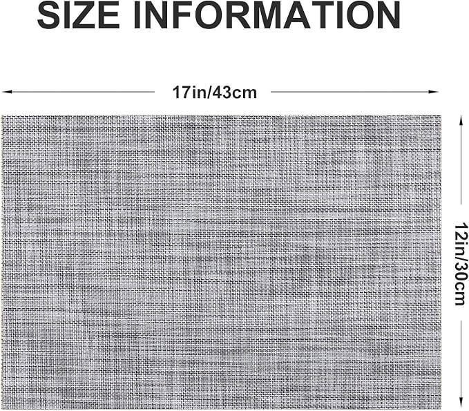 Vinyl Placemats Set of 8, PVC Woven Washable Non-Slip Table Mats, Heat - Image 4