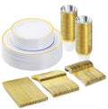 BESTVIP 150PCS Plastic Dinnerware Set, Includes: Dinner Plates, Dessert Plates by Bestvip