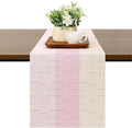 Table Runner 53 Inches Long, Vinyl Woven Farmhouse Table Runners | Washable by Chitomars