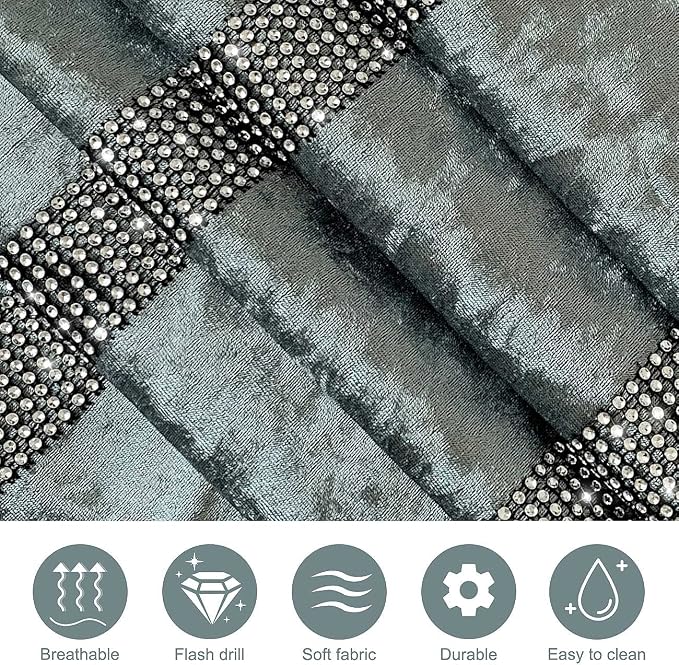 Elegant Grey Table Runner, Ombre Velvet, Modern Style - Image 5