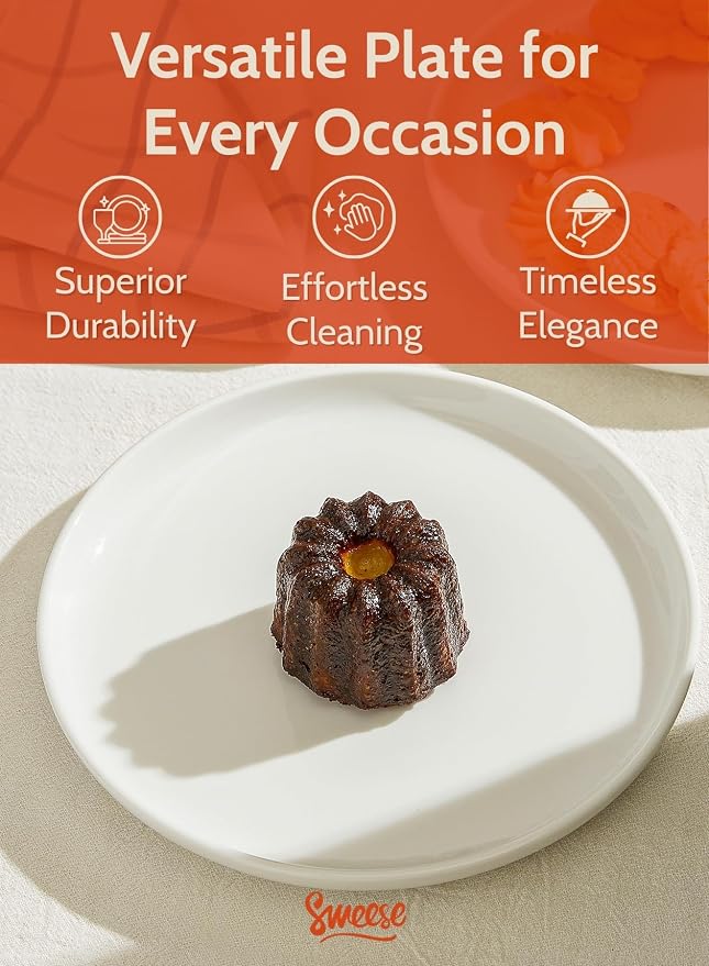 Sweese 7.4 Inch Porcelain Dessert Plates, Microwave Oven Safe - Image 4