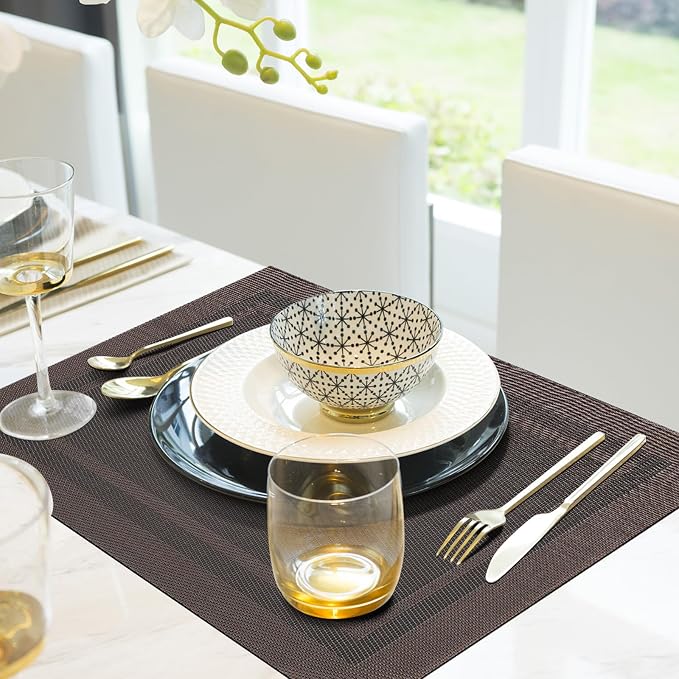 Aofmee Placemats Set of 6, Washable PVC Place Mats, Heat Resistant Non-Slip - Image 7