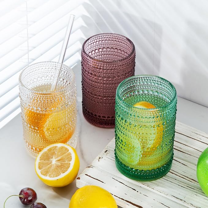 15 oz Colored Hobnail Drinking Glasses - Image 5