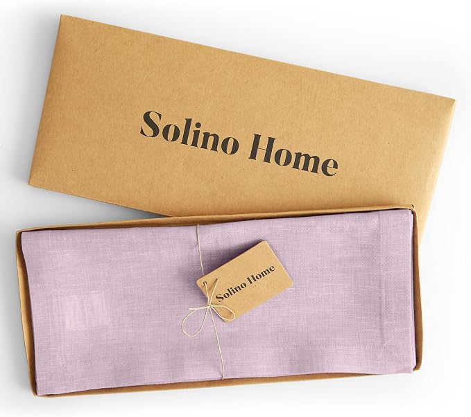 Solino Home 100% Pure Linen Table Runner Lavender Woven, Athena 14 x 72 in | - Image 5