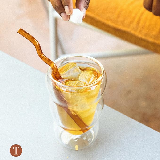 Teaspressa Amber Glass Cloud Cup 12 oz Double-Wall Insulated Borosilicate Glass - Image 2
