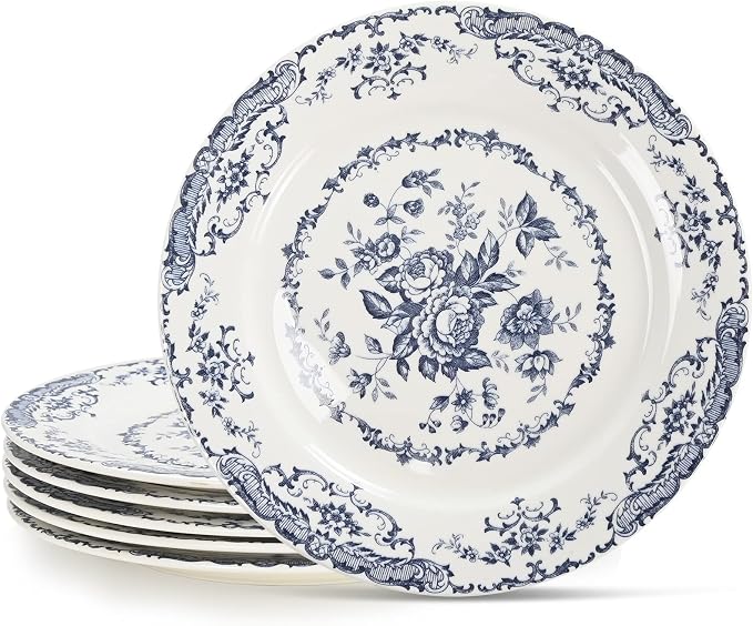 Salad Plates, Ceramic Plates Set of 6, Kitchen Plates Microwave Safe, 8.5 Inch - Image 9