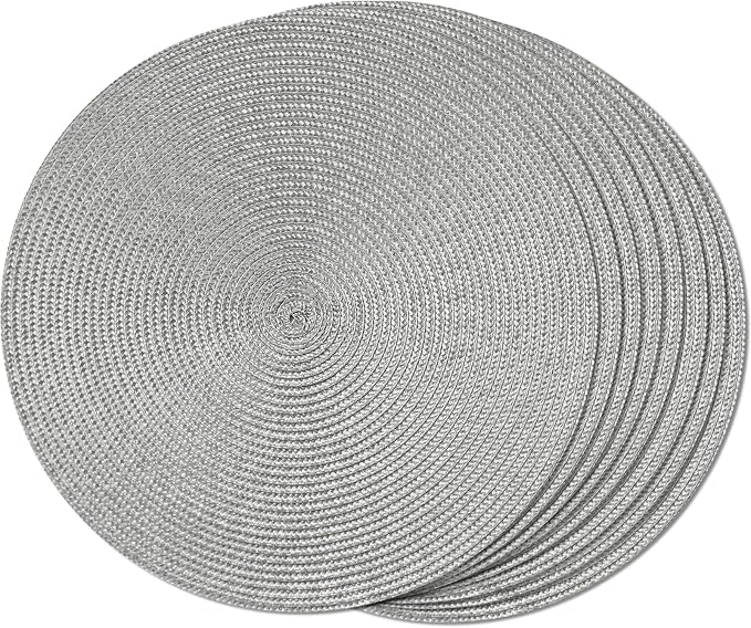 FunWheat Round Braided Placemats Set of 8 Place Mats by FunWheat