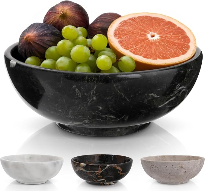 Gusto Nostro 8" Luxury Black Marble Decorative Bowl by GustoNostro