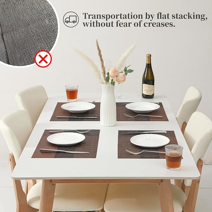 Leetaltree Brown with Black Striped Placemats Set of 6 - Image 6
