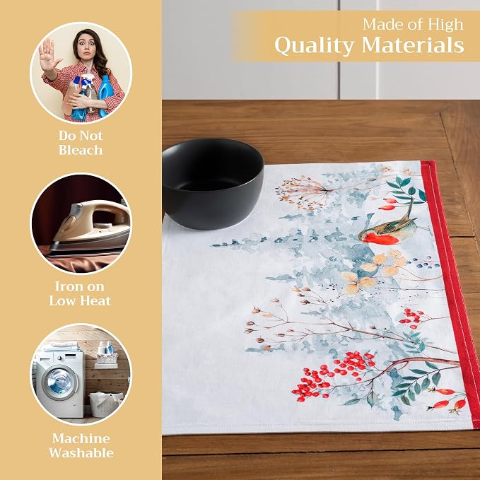 Maison d' Hermine Placemats Set of 4 Reusable 100% Cotton | Cloth Place Mats - Image 3