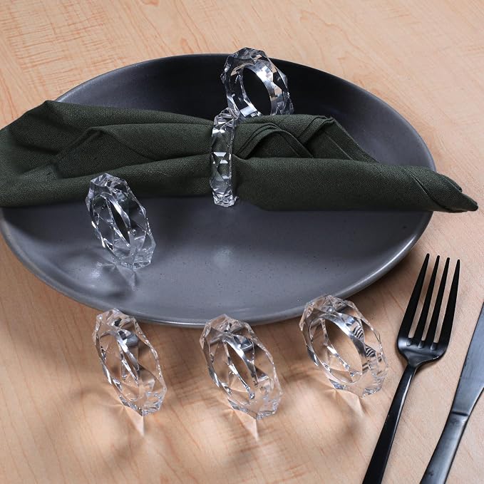 ALPHA Living HOME Transparent Acrylic Napkin Rings - Image 9