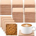 Bulyoou 50 Pcs Square Vegetable Tan Leather Coaster 4" Tooling | Veg Tan Leather by Bulyoou