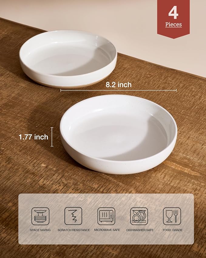 famiware Milkyway 33 oz Pasta Bowls Set of 4, Dishwasher & Microwave Safe - Image 2