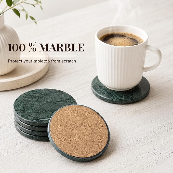Marble Coasters, Round Modern Coaster Set of 8 - Image 6