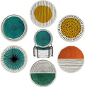6 Pcs Coasters for Drinks with Holder, Abstract Art Minimalist Absorbent by BUYIDUI