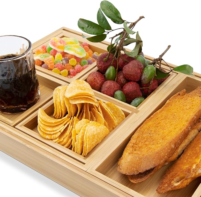 Wood Serving Tray with Handle, Decorative Serving Platter - Image 4