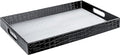 Home Redefined 17.5"x12" Silver & Black Glossy Crocodile Faux Leather Serving by HomeRedefined