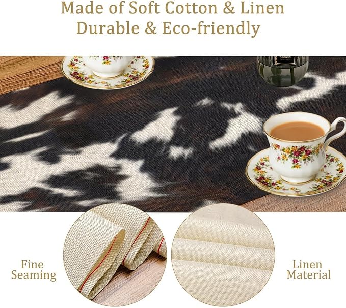 Cow Print Table Runner, 13x108 Inch - Image 5