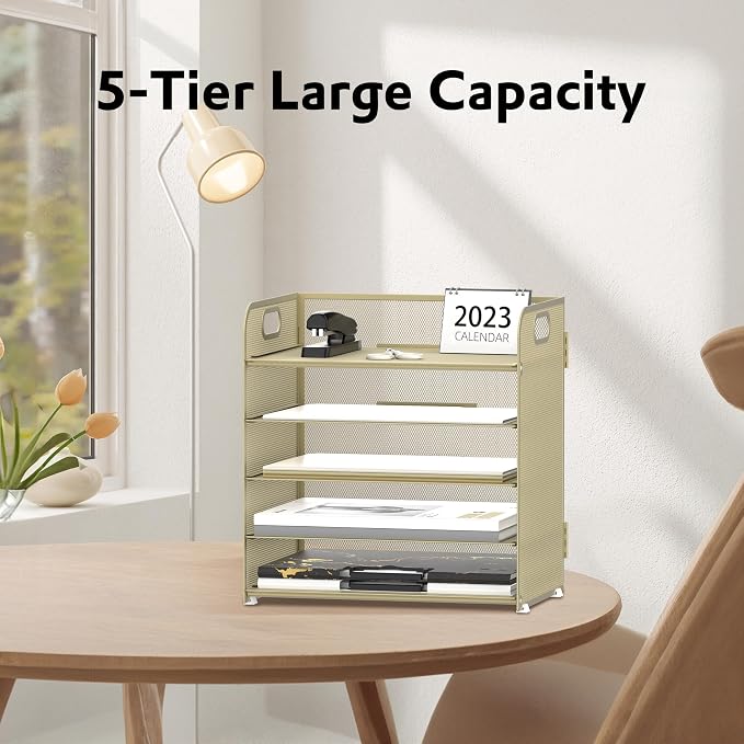 5 Trays Paper Organizer Letter Tray - Image 4