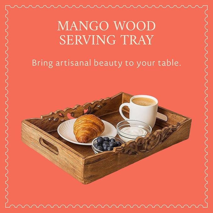 Orchid Mango Wood Serving Tray - Image 2