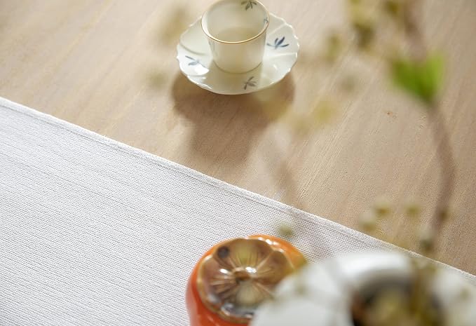 White Table Runners 60 Inches Long, Burlap Linen Style Rustic Farmhouse Table - Image 5