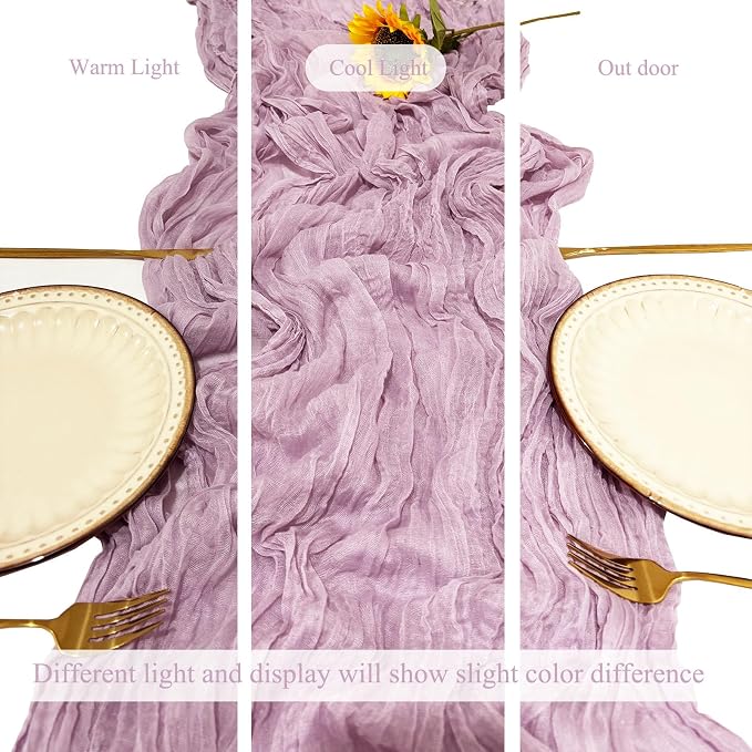6Pack Lavender Cheesecloth Table Runner 20 x 120 inch Gauze Table Runner | - Image 6