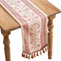 Designer Vintage Linen Table Runner, Floral Pattern, Dining Table, Thanksgiving by Isaennehomedecoration