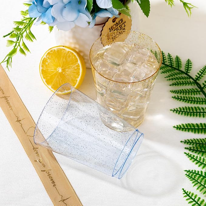 DaYammi 100 Pack 10 Oz Plastic Cups Glitter Disposable Cups in Assorted Colors - Image 7