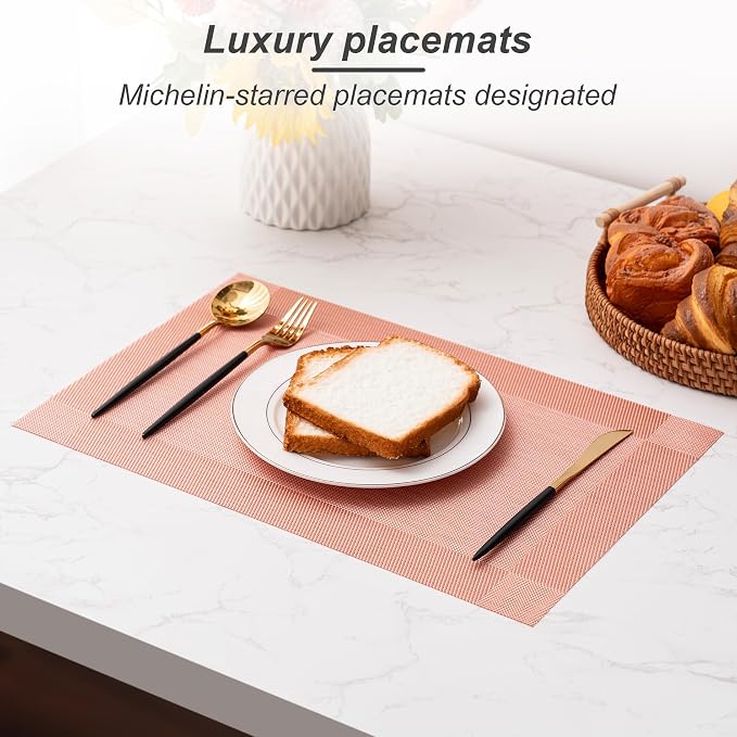 Placemats Set of 4 Washable Indoor | Outdoor Vinyl Place Mats - Image 6